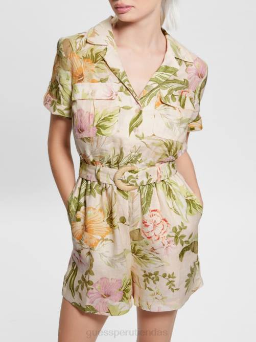 GUESS mameluco eco cindy de lino mujer 0P8X561 hibisco reliquia vestir