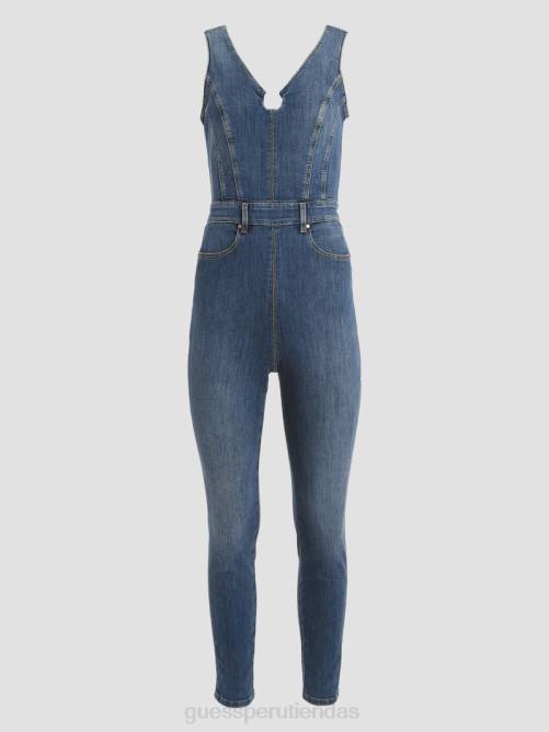 GUESS mono de denim de éster ecológico mujer 0P8X198 océano de plumas vestir