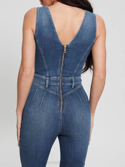 GUESS mono de denim de éster ecológico mujer 0P8X198 océano de plumas vestir