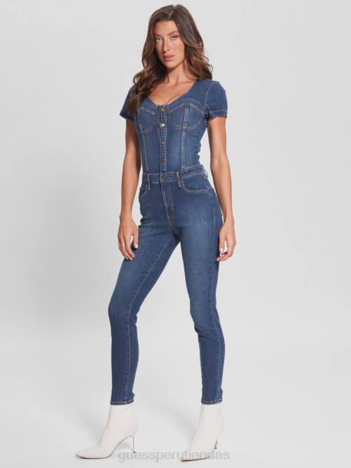 GUESS mono denim eco naomy mujer 0P8X215 lavado oscuro vestir