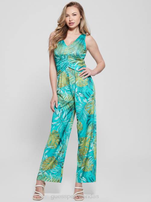 GUESS mono eco poplia estampado mujer 0P8X320 monstera verde azulado original vestir