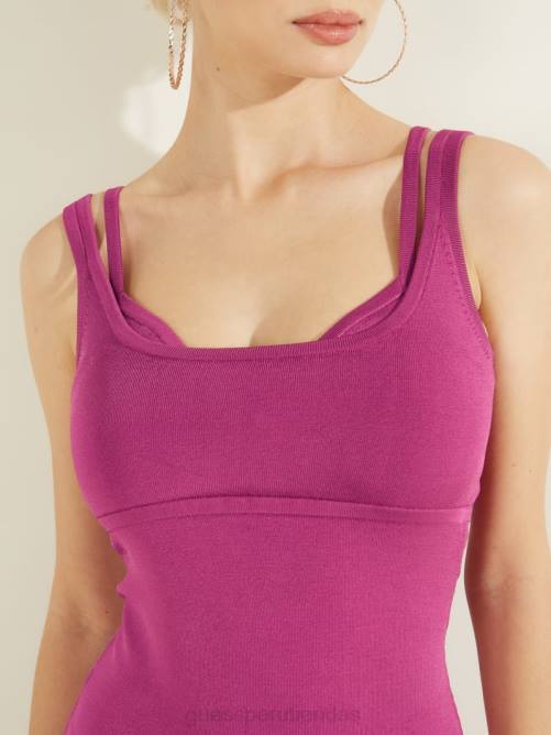 GUESS vestido ajustado gemma mujer 0P8X673 fruta del dragón púrpura vestir