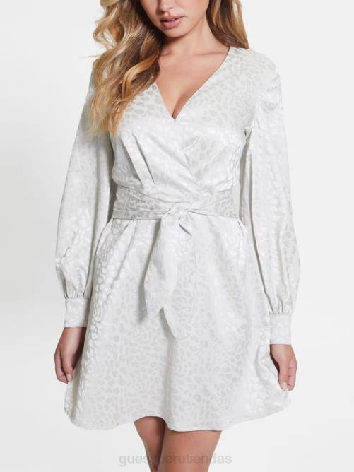 GUESS vestido brielle de leopardo mujer 0P8X906 piedra apagada multi vestir