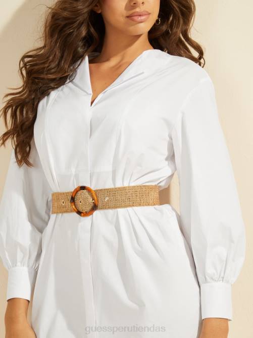 GUESS vestido camisero tropez mujer 0P8X680 blanco verdadero vestir