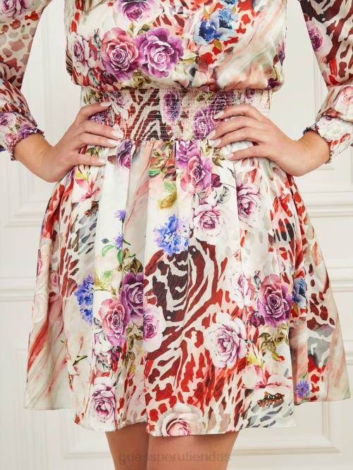 GUESS vestido clelia mujer 0P8X818 impresión de sombra de rosa vestir