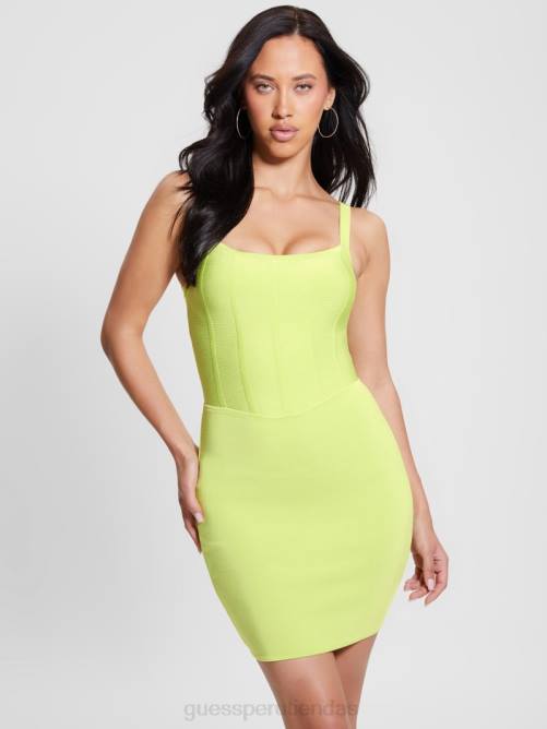 GUESS vestido con corsé oasis mirage mujer 0P8X433 kiwi polvoriento vestir