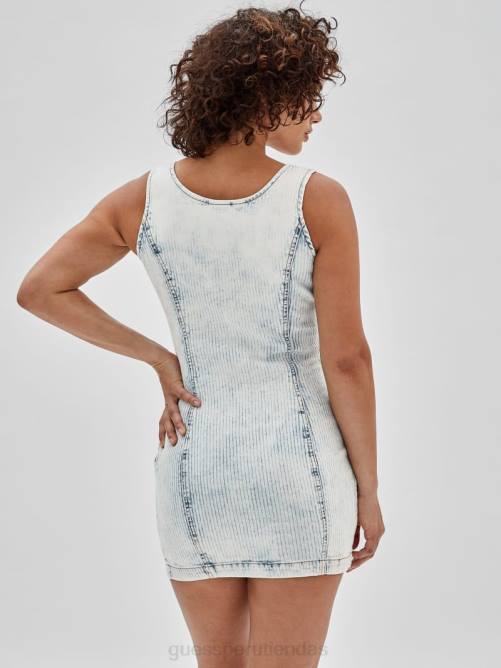 GUESS vestido con cremallera original mujer 0P8X425 lavado de nieve ligero vestir