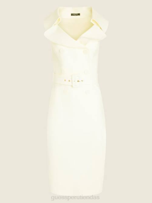 GUESS vestido con cuello retrato audrey mujer 0P8X682 perla pálida vestir