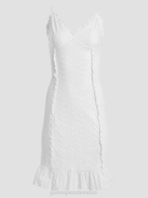 GUESS vestido corto amal de paisley mujer 0P8X424 blanco puro vestir