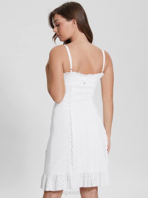 GUESS vestido corto amal de paisley mujer 0P8X424 blanco puro vestir