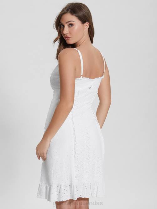 GUESS vestido corto amal de paisley mujer 0P8X424 blanco puro vestir