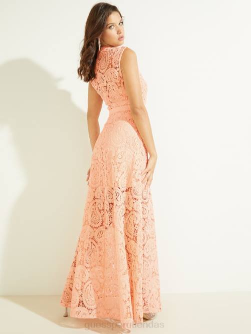 GUESS vestido creta mujer 0P8X637 crema de durazno vestir
