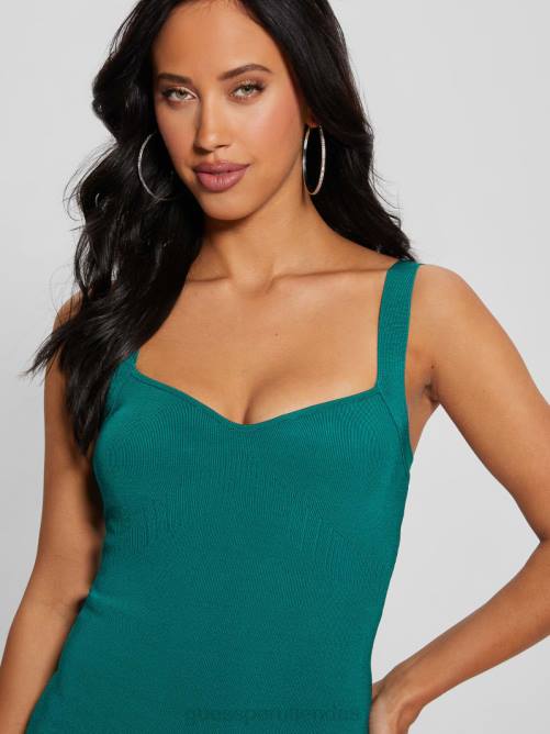 GUESS vestido de canalé anís espejismo mujer 0P8X317 lago capri vestir