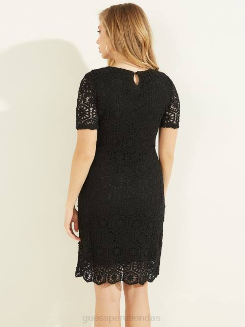 GUESS vestido de crochet charlotte mujer 0P8X884 negro vestir