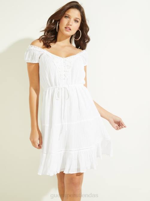 GUESS vestido de crochet ciel mujer 0P8X913 blanco puro vestir