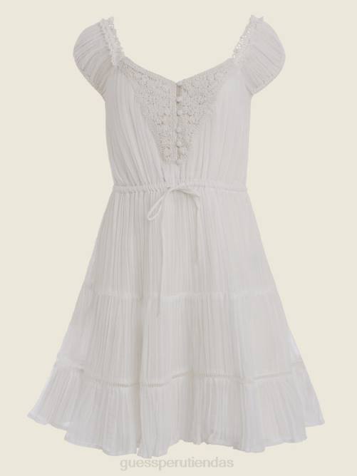 GUESS vestido de crochet ciel mujer 0P8X913 blanco puro vestir