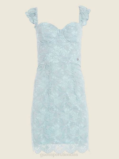 GUESS vestido de encaje cristel mujer 0P8X887 azul coronado vestir