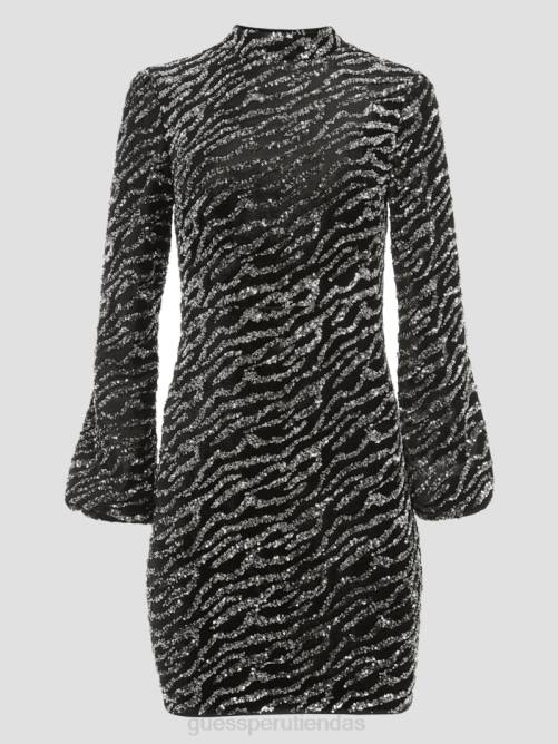 GUESS vestido de lentejuelas zoe mujer 0P8X727 plata múltiple vestir