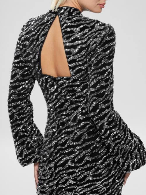 GUESS vestido de lentejuelas zoe mujer 0P8X727 plata múltiple vestir