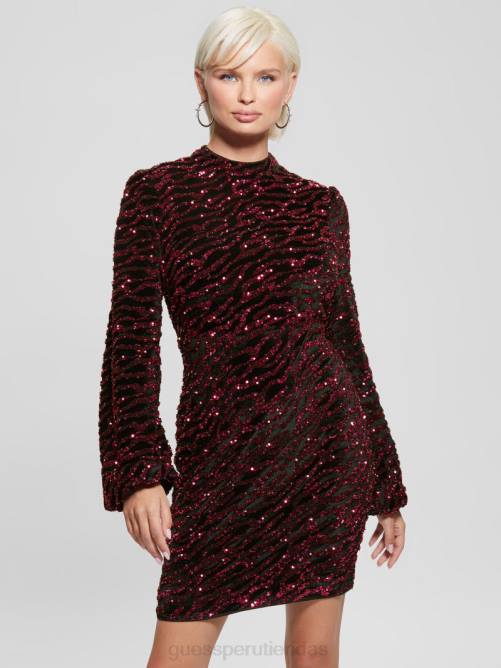GUESS vestido de lentejuelas zoe mujer 0P8X909 rosa francesa multi vestir