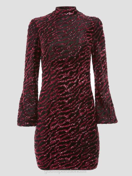 GUESS vestido de lentejuelas zoe mujer 0P8X909 rosa francesa multi vestir