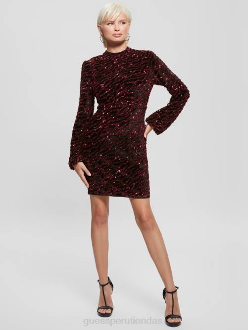 GUESS vestido de lentejuelas zoe mujer 0P8X909 rosa francesa multi vestir