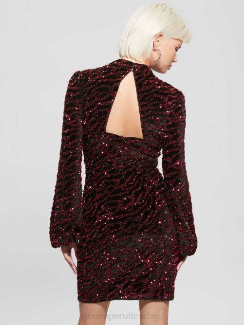 GUESS vestido de lentejuelas zoe mujer 0P8X909 rosa francesa multi vestir