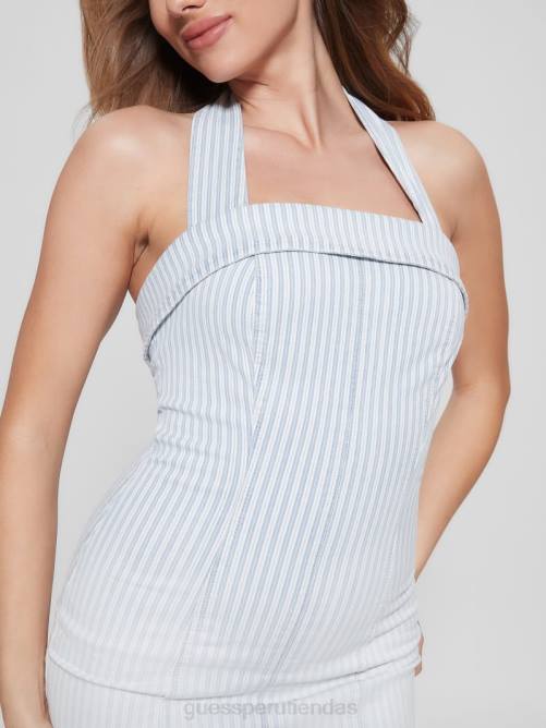 GUESS vestido de mezclilla a rayas único mujer 0P8X22 rayas americanas vestir