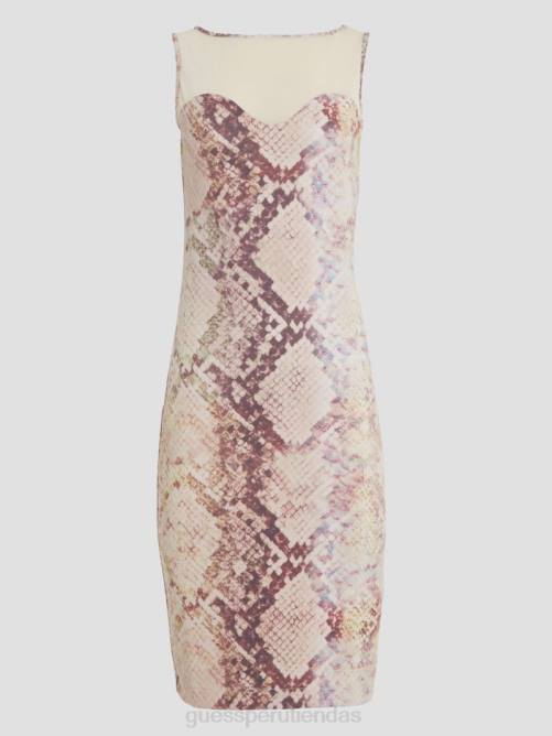 GUESS vestido de piel de serpiente amanda mujer 0P8X595 estampado de serpiente glamoroso vestir