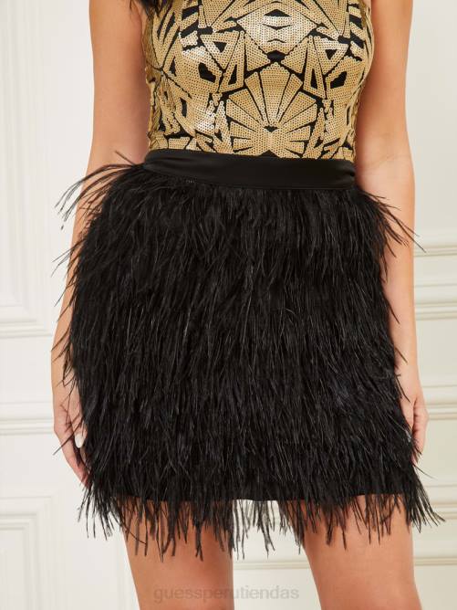 GUESS vestido de plumas browyn mujer 0P8X621 negro vestir