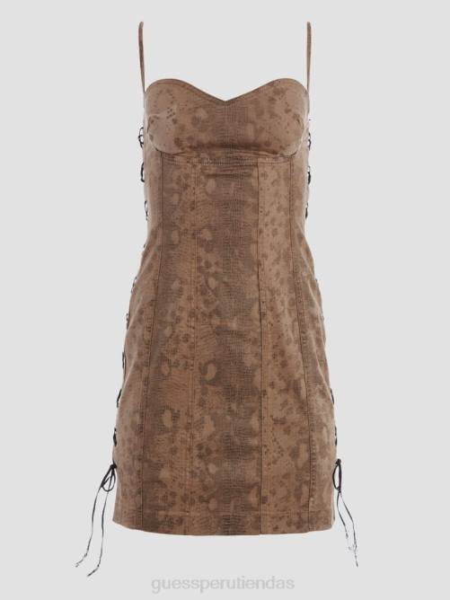 GUESS vestido de río mujer 0P8X567 serpiente marrón vestir