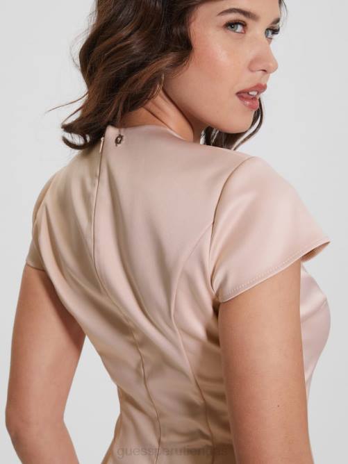 GUESS vestido de satén luna body icon mujer 0P8X298 muñeca rosa vestir