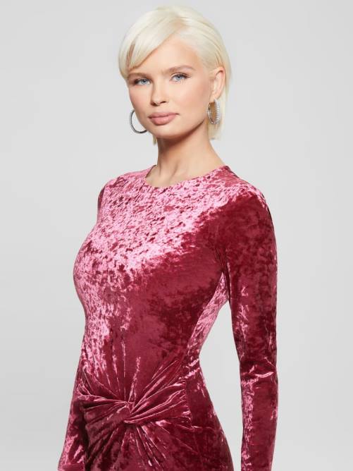 GUESS vestido de terciopelo sophie mujer 0P8X857 piedra trágica vestir