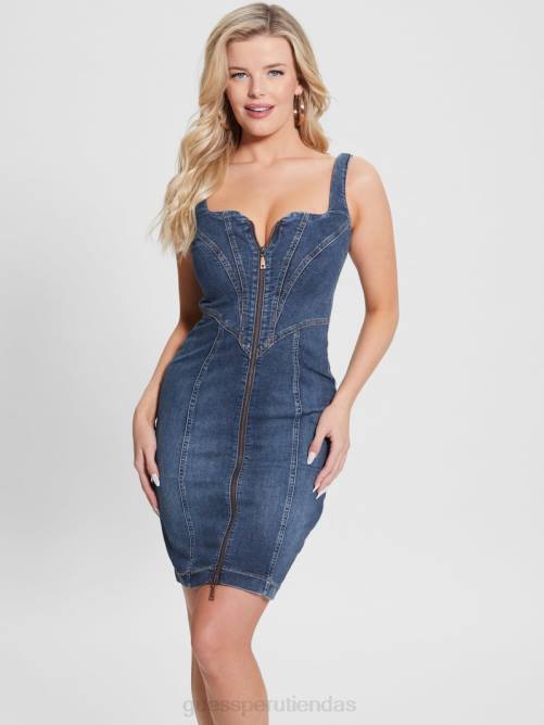GUESS vestido denim eco lilamor mujer 0P8X206 carrie medio vestir