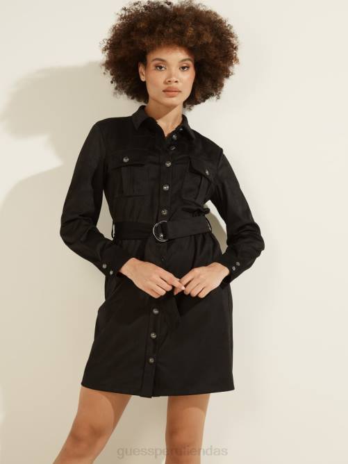 GUESS vestido dora de ante sintético mujer 0P8X895 negro vestir