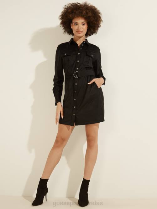 GUESS vestido dora de ante sintético mujer 0P8X895 negro vestir
