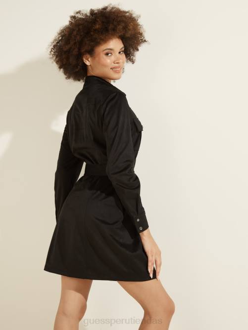 GUESS vestido dora de ante sintético mujer 0P8X895 negro vestir