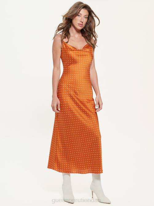 GUESS vestido eco akilina mujer 0P8X639 combo de latón dotmania vestir