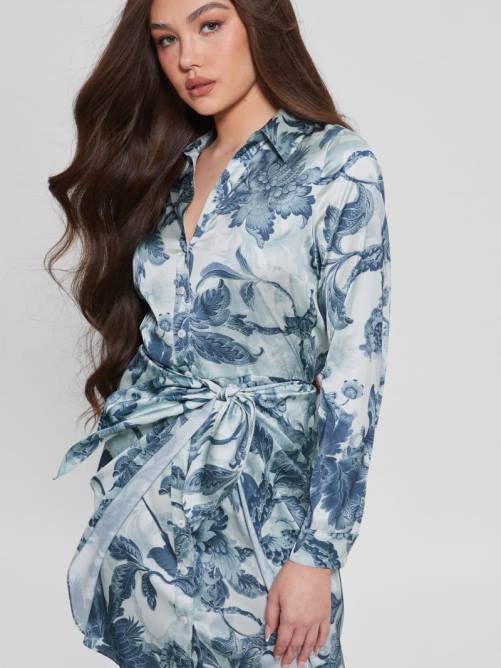 GUESS vestido eco alya estampado mujer 0P8X740 porcelana estampado floral bl vestir