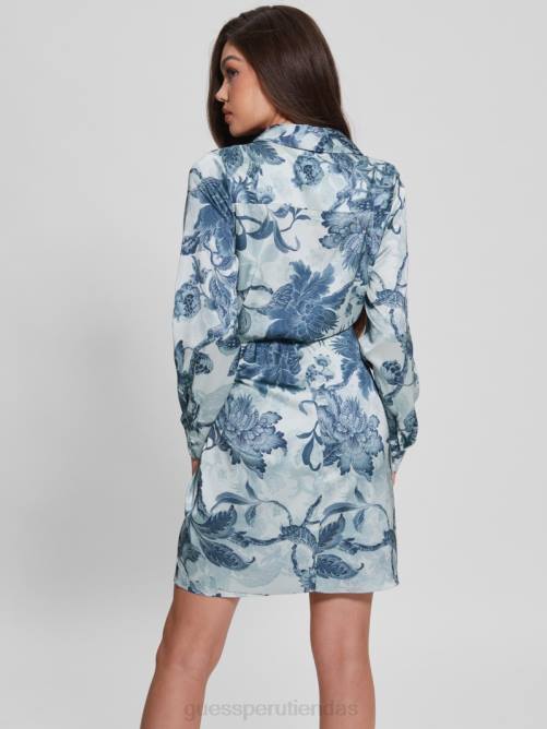 GUESS vestido eco alya estampado mujer 0P8X740 porcelana estampado floral bl vestir