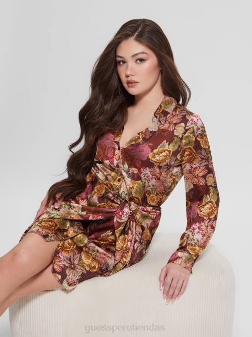 GUESS vestido eco alya estampado mujer 0P8X791 impresión de tapiz digital ma vestir