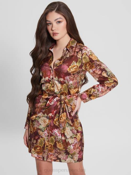 GUESS vestido eco alya estampado mujer 0P8X791 impresión de tapiz digital ma vestir