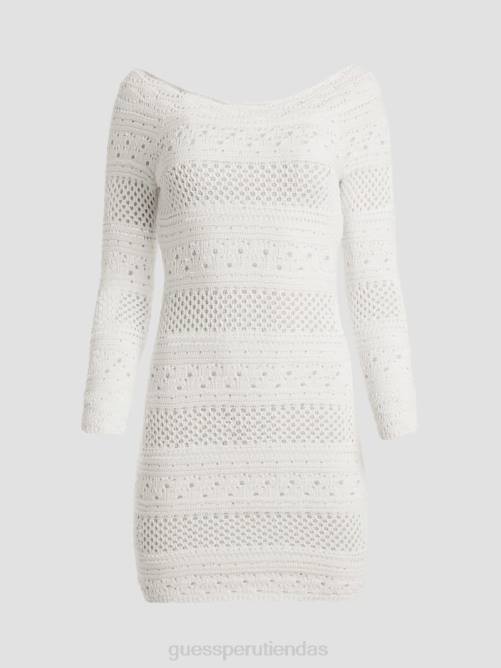 GUESS vestido eco amelie de crochet mujer 0P8X606 blanco puro vestir