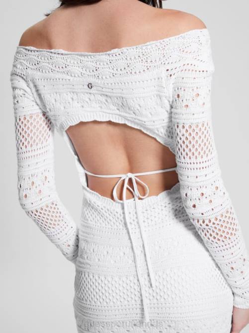 GUESS vestido eco amelie de crochet mujer 0P8X606 blanco puro vestir
