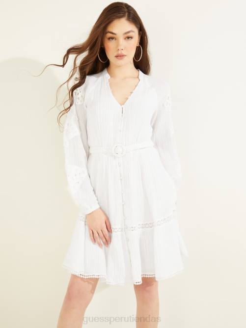 GUESS vestido eco arita mujer 0P8X802 blanco puro vestir