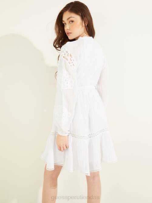 GUESS vestido eco arita mujer 0P8X802 blanco puro vestir