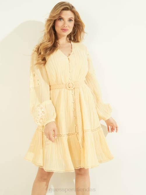 GUESS vestido eco arita mujer 0P8X899 ligeramente melocotón multi vestir