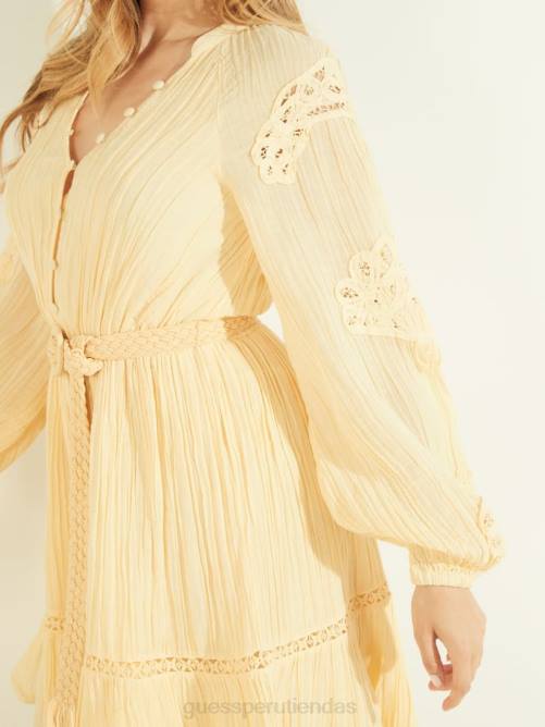 GUESS vestido eco arita mujer 0P8X899 ligeramente melocotón multi vestir