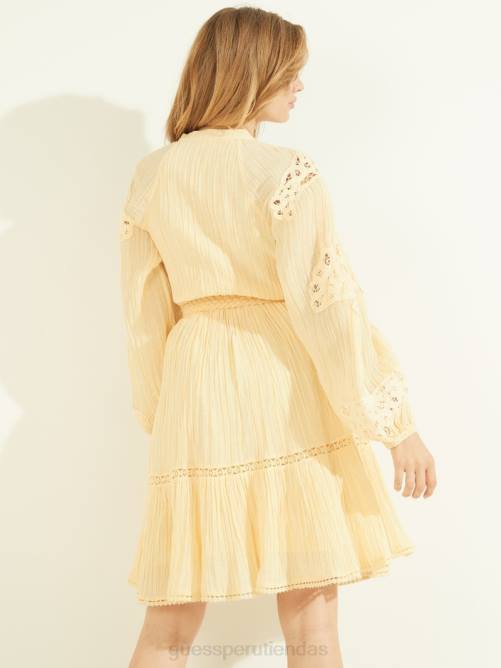 GUESS vestido eco arita mujer 0P8X899 ligeramente melocotón multi vestir