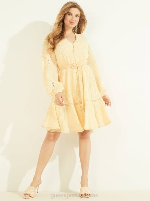 GUESS vestido eco arita mujer 0P8X899 ligeramente melocotón multi vestir